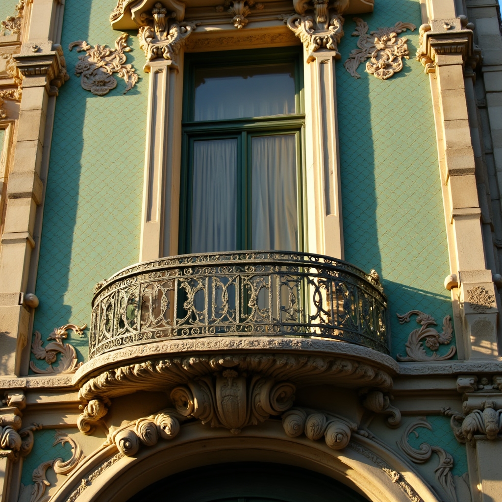 Kulturális épület részlete Budapesten art nouveau stílusban